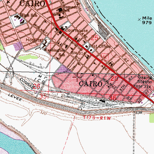 Topographic Map of Saint Paul Baptist Church, IL