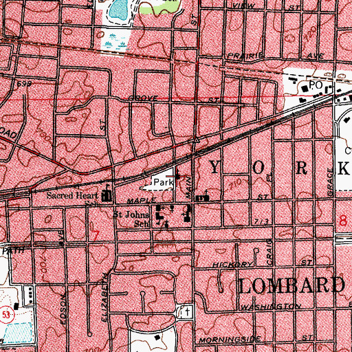 Topographic Map of Christian Missionary Alliance Church, IL