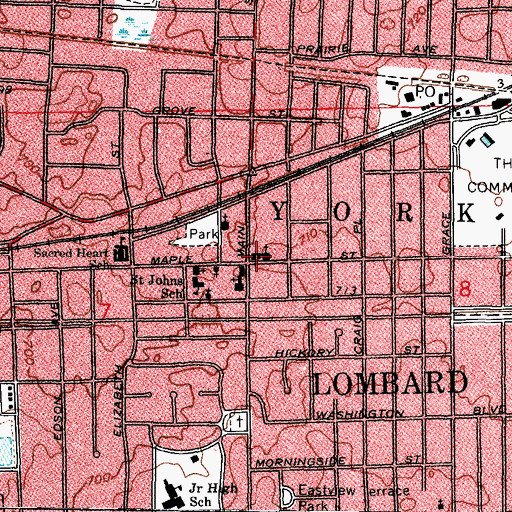 Topographic Map of First United Methodist Church, IL