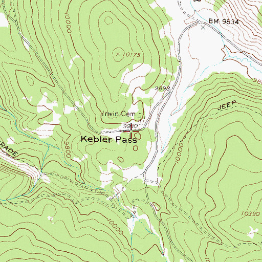 Topographic Map of Kebler Pass, CO