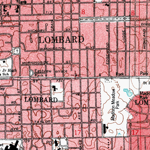 Topographic Map of Holy Trinity Evangelical Lutheran Church, IL