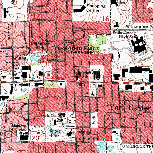 Topographic Map of Trinity Lutheran Church, IL