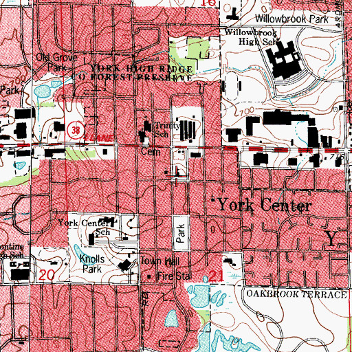 Topographic Map of York Church of the Brethren, IL