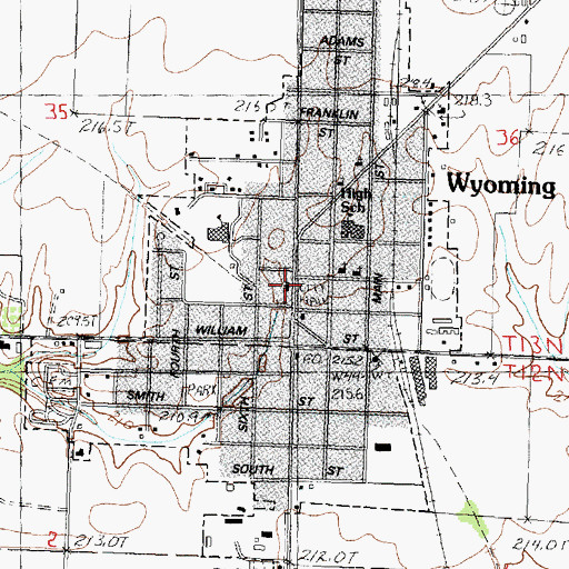 Topographic Map of First Congregational United Church of Christ, IL