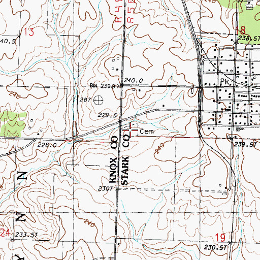 Topographic Map of LaFayette Cemetery, IL