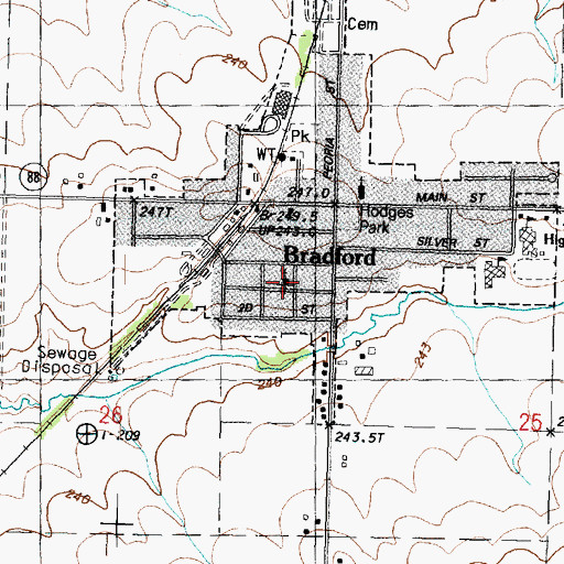 Topographic Map of Saint John the Baptist Church, IL