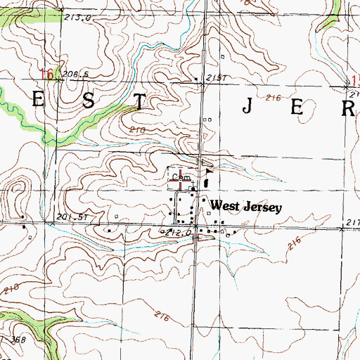 Topographic Map of West Jersey Methodist Churchyard, IL