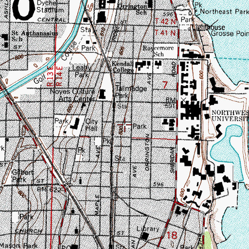 Topographic Map of Philbrick Park, IL