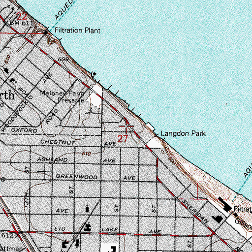 Topographic Map of Plaza del Lago Shopping Center, IL