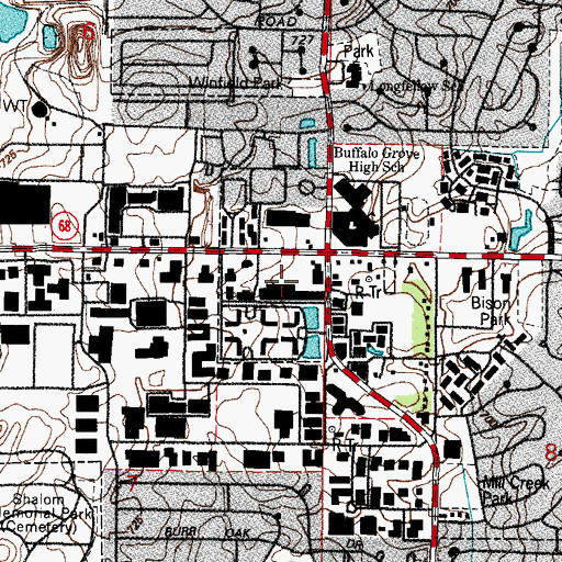 Topographic Map of Plaza Verde Shopping Center, IL
