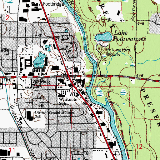 Topographic Map of Riverside Plaza Shopping Center, IL