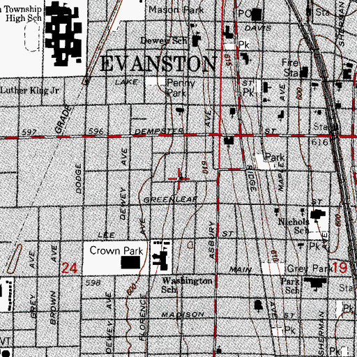 Topographic Map of Saint Johns United Church of Christ, IL