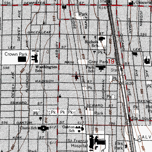 Topographic Map of Saint Nicholas Roman Catholic Church, IL