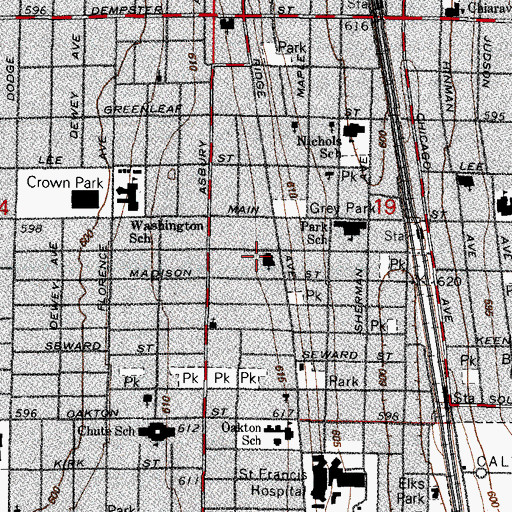 Topographic Map of Saint Nicholas School, IL