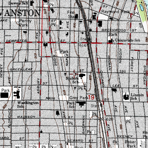 Topographic Map of Sherman Methodist Church, IL