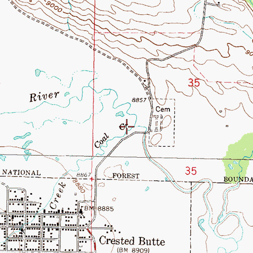 Topographic Map of Coal Creek, CO