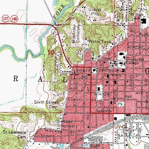 Topographic Map of First Southern Baptist Church (historical), IL