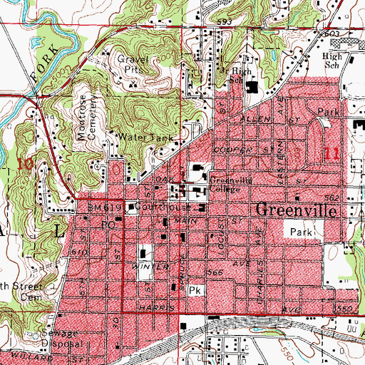 Topographic Map of Janssen Hall, IL