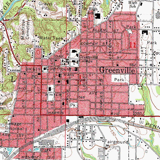 Topographic Map of Pentecostal Assembly of God Church (historical), IL
