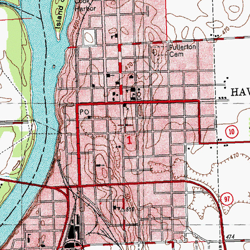 Topographic Map of Central Christian Church, IL