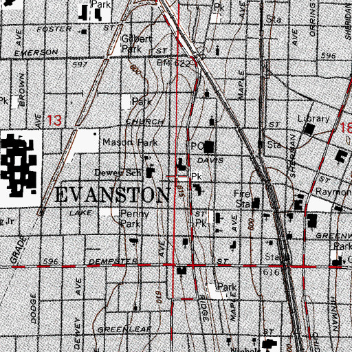 Topographic Map of Alexander Park, IL