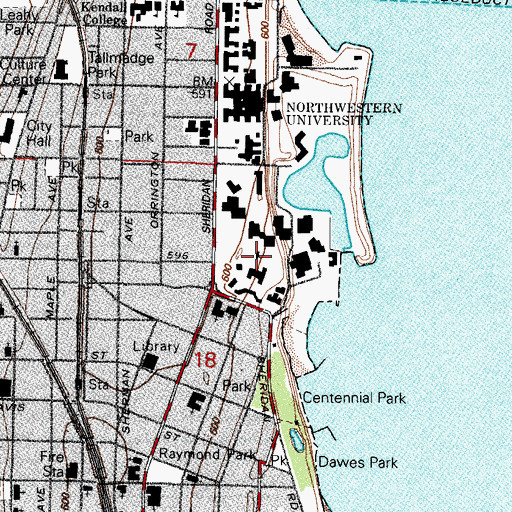 Topographic Map of Annie May Swift Hall, IL