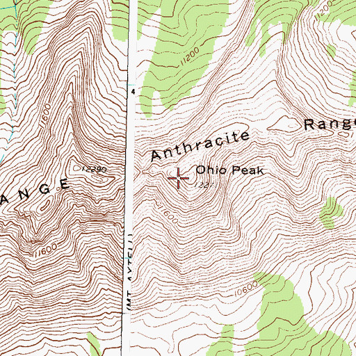 Topographic Map of Ohio Peak, CO