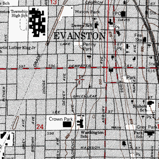 Topographic Map of Ascension of Our Lord School, IL