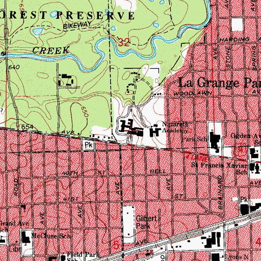 Topographic Map of Bethlehem Center, IL