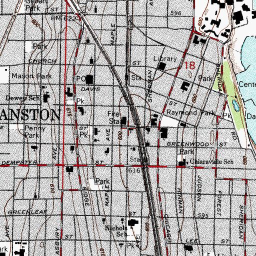 Topographic Map of Calvary Baptist Church, IL