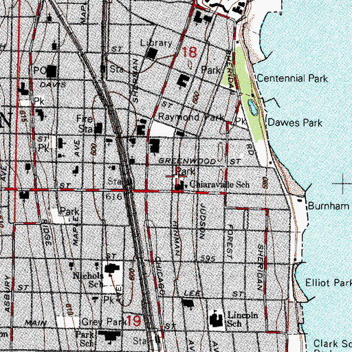 Topographic Map of Curry Park, IL