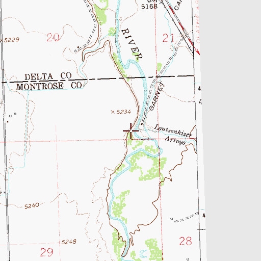 Topographic Map of Loutsenhizer Arroyo, CO