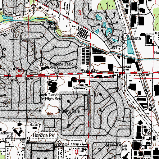 Topographic Map of Dunhurst Shopping Center, IL