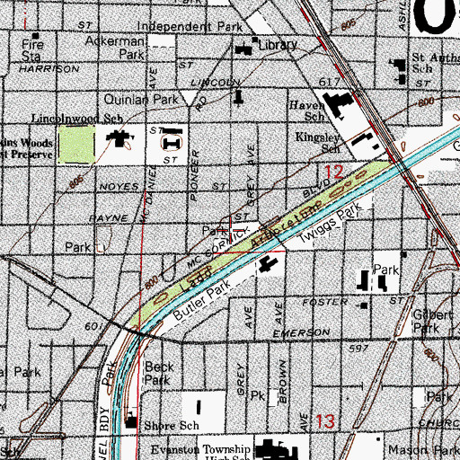 Topographic Map of Eggleston Park, IL