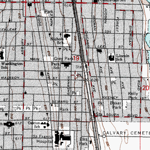 Topographic Map of Eiden Park, IL