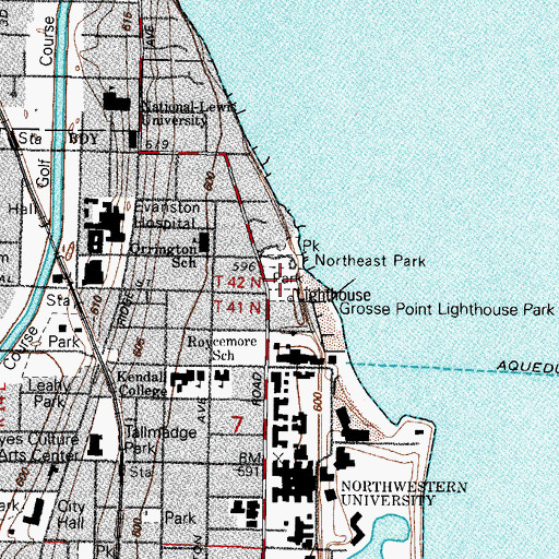 Topographic Map of Evanston Art Center, IL