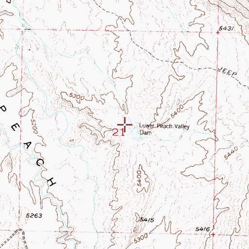 Topographic Map of Lower Peach Valley Dam, CO
