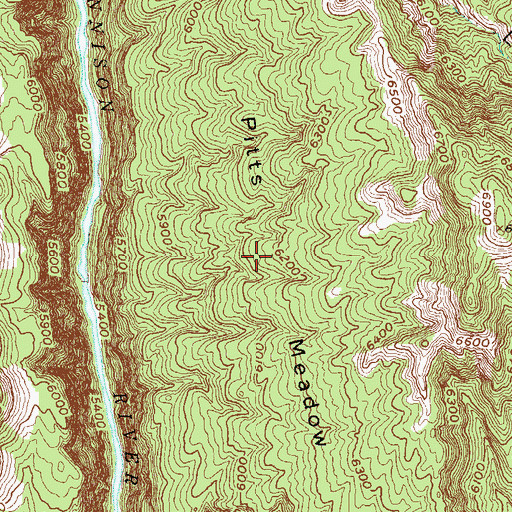 Topographic Map of Pitts Meadow, CO