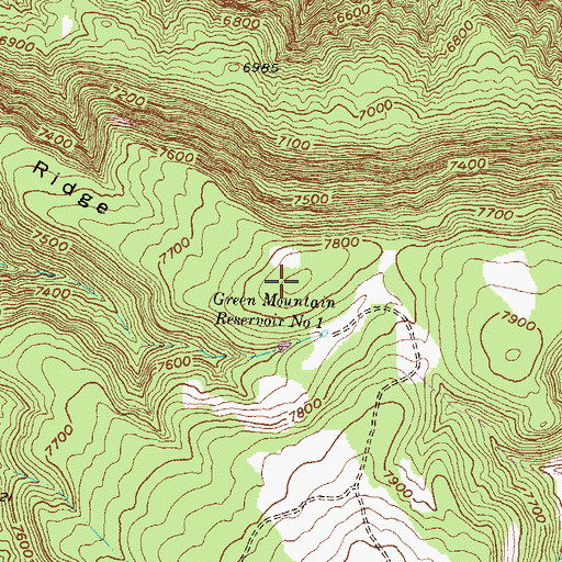 Topographic Map of Buttermilk Ridge, CO
