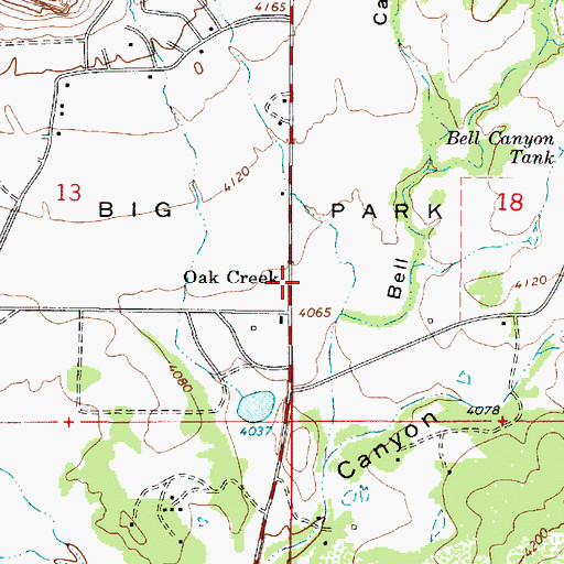 Topographic Map of Big Park, AZ