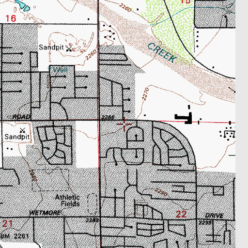 Topographic Map of Flowing Wells, AZ