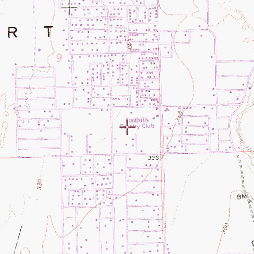 Topographic Map of Fortuna Foothills, AZ