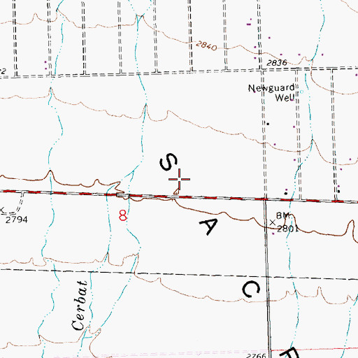 Topographic Map of Golden Valley, AZ