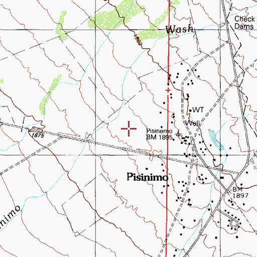 Topographic Map of Pisinemo, AZ
