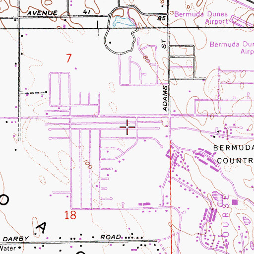 Topographic Map of Bermuda Dunes, CA