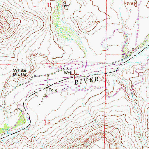 Topographic Map of Boulder Creek, AZ