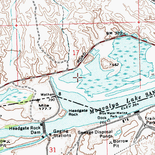 Topographic Map of Bluewater, CA