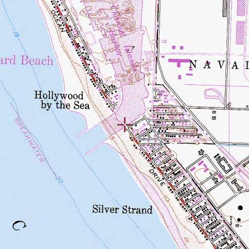 Topographic Map of Channel Islands Beach, CA