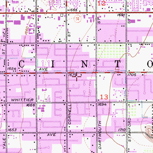 Topographic Map of East Hemet, CA