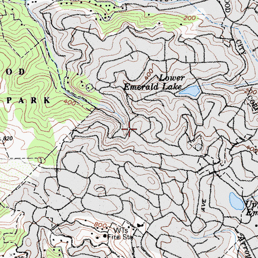 Topographic Map of Emerald Lake Hills, CA